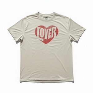 Valentines heart Beige T-Shirt with Red Heart Graphic